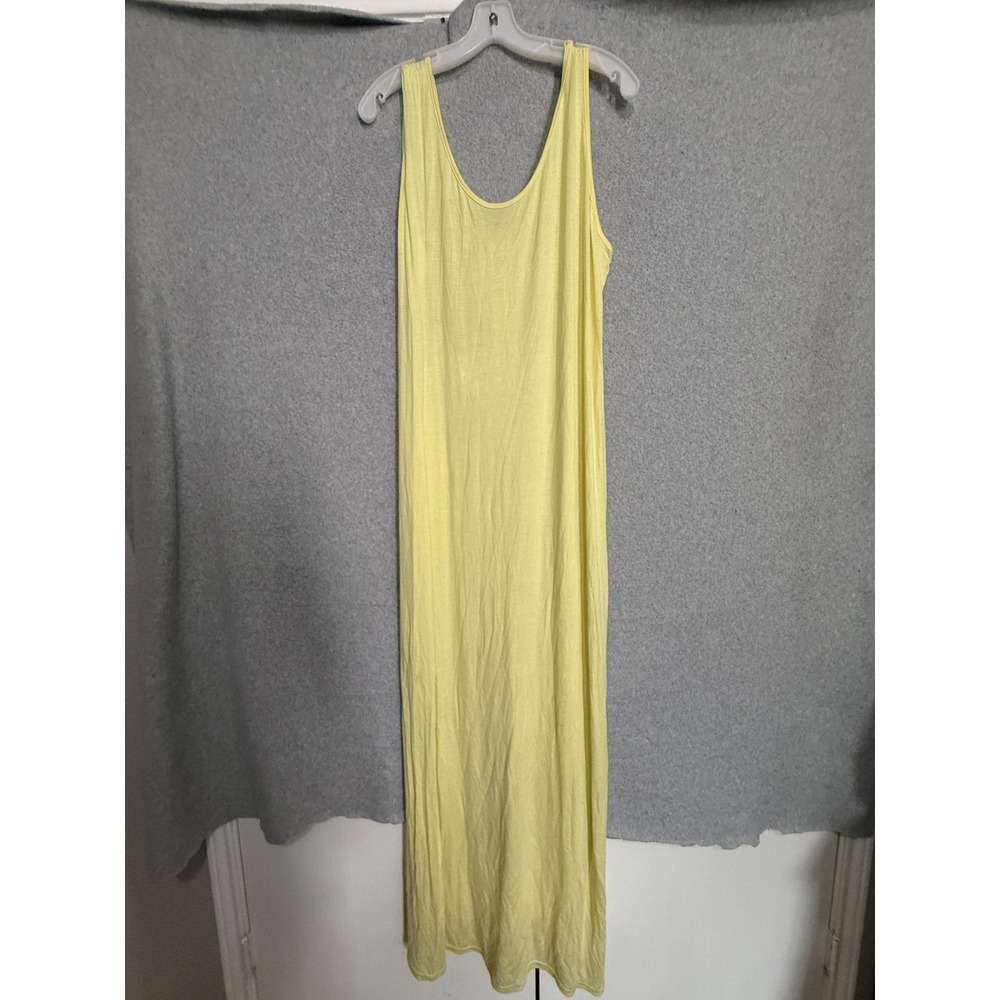 Boohoo Dress Womens 20 Yellow Jersey Tank Maxi Scoop Neck Plus Summer Casual